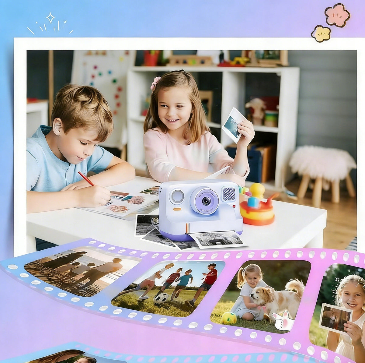 Kids Camera with Instant Bluetooth Printer +Inserts Packaging status original