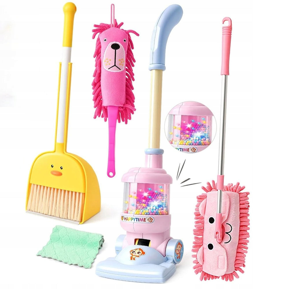 Kids Cleaning Kit Vacuum Cleaner Crime Mop With Light And Sound