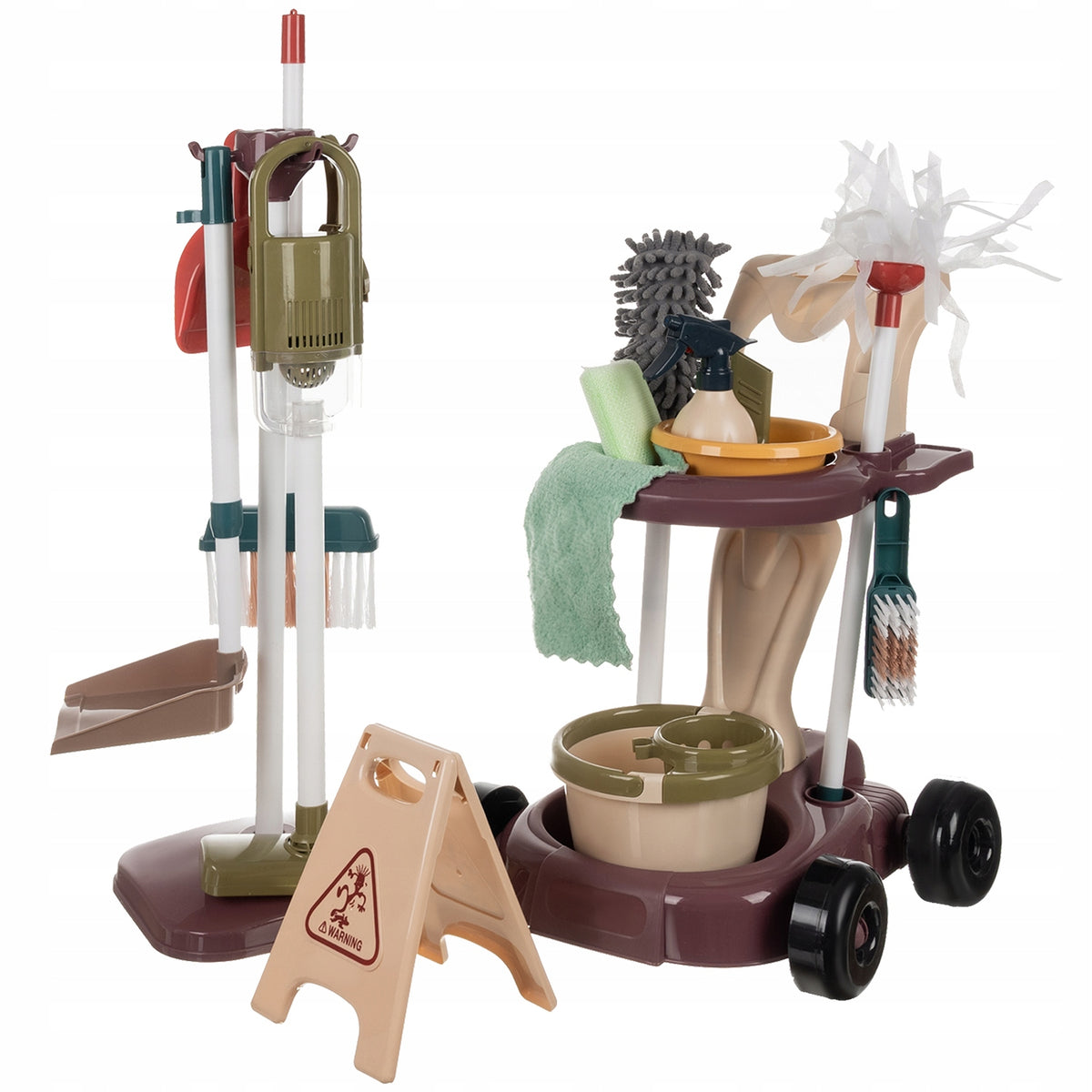 Kids Cleaning Kit Vacuum Cleaner Trolley Mop Bucket Accessories 18in1 Manufacturer code 24747