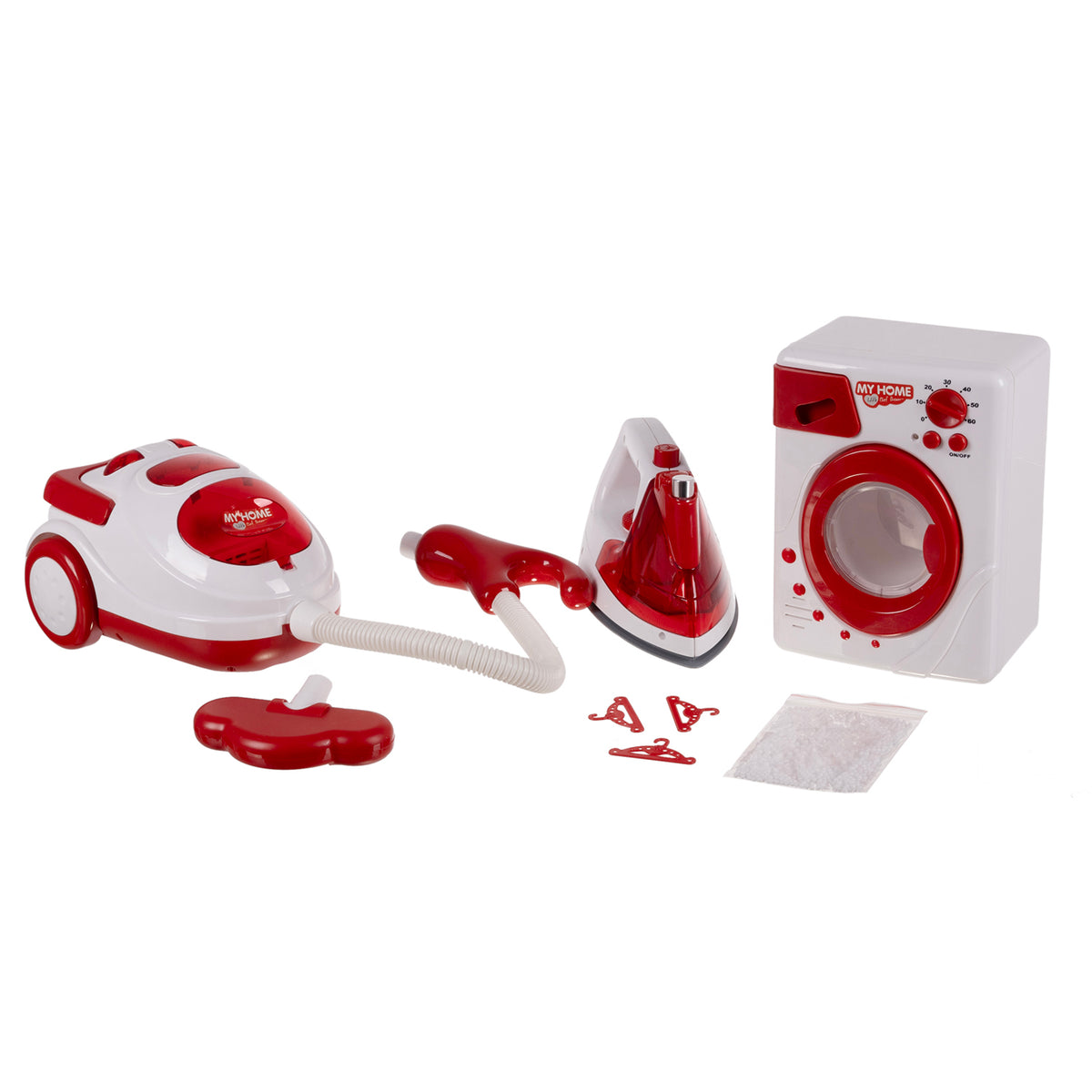 Kids Cleaning Kit Washing Machine Iron Household Vacuum Cleaner Battery Operated 3in1 Manufacturer code 22570