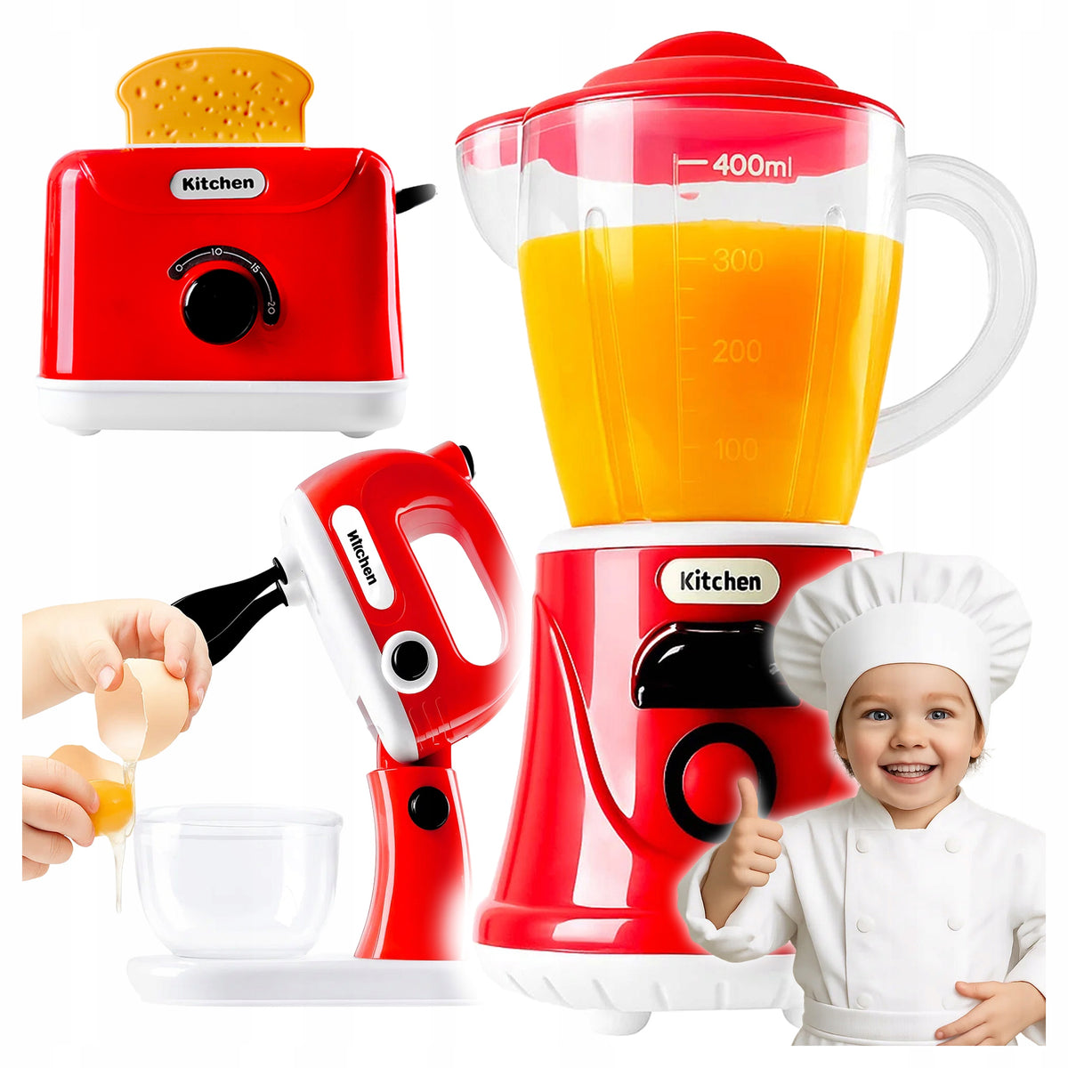 Kids Play Kitchen Set Mixer Toaster Blender Household Appliance Toys