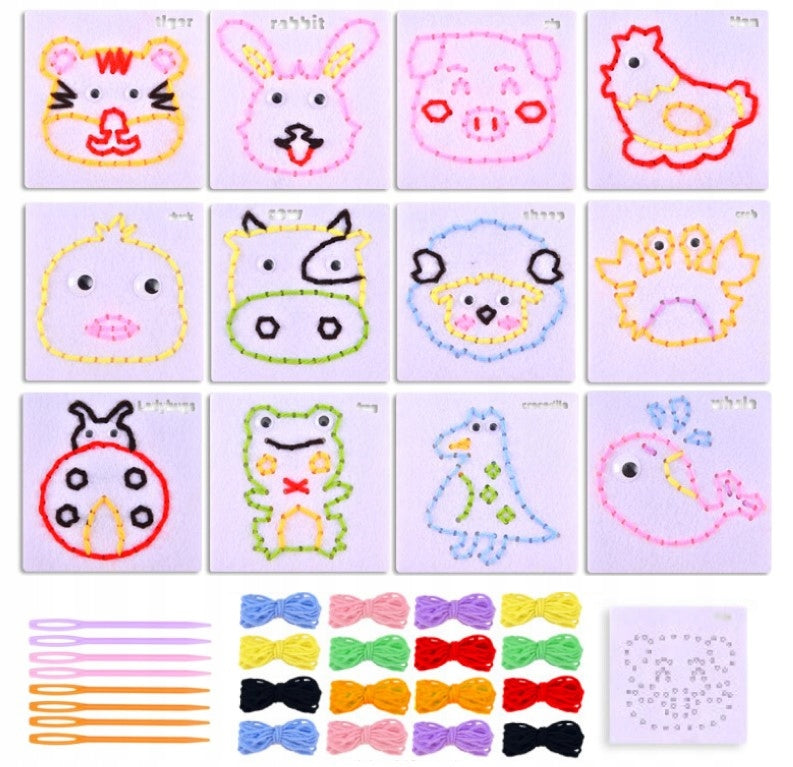Kids Sewing Kit 12pcs DIY Crafts Educational Gift Manufacturer code Zestaw do nauki szycia