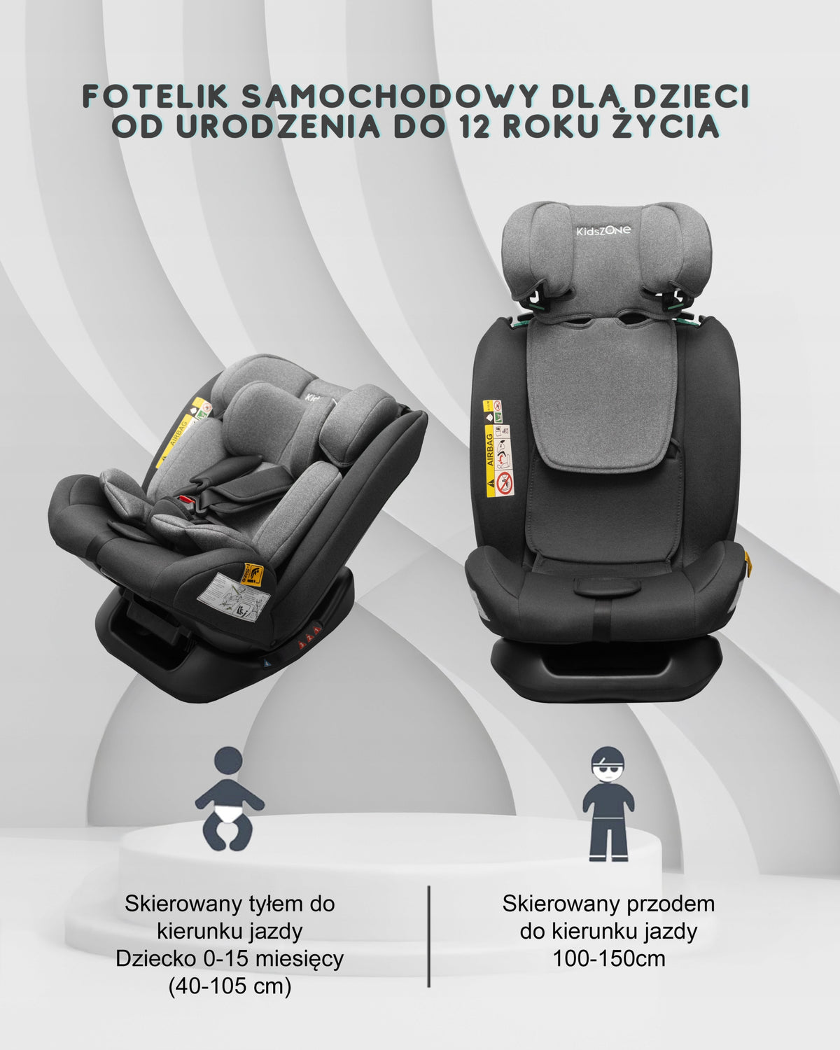 Kids Zone i-Size car seat 40-150 cm 0-36 kg without isofix Packaging status original