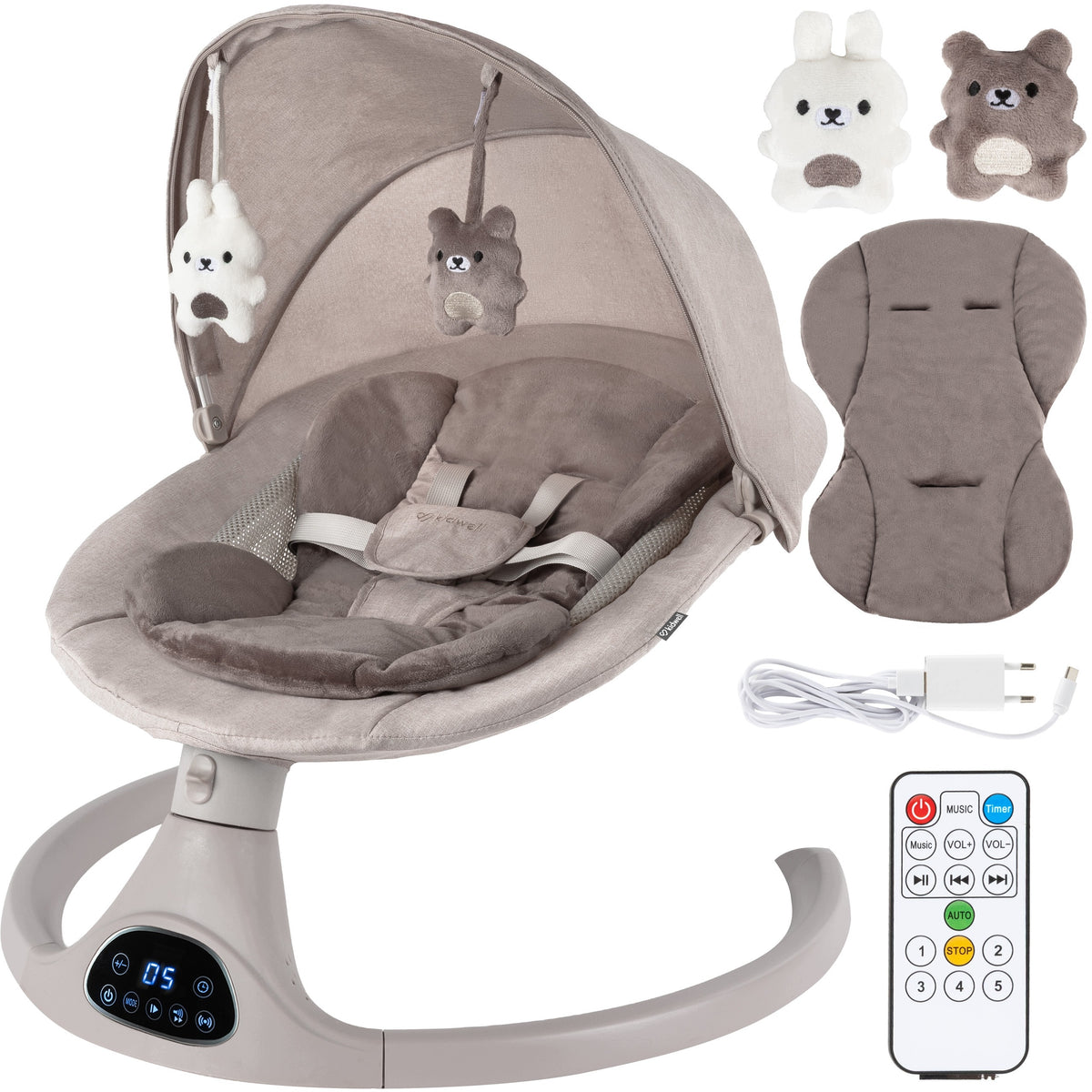 Kidwell Electric rocker 2in1 LUVI insert bluetooth remote control music Beige