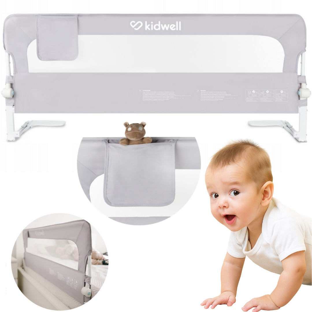 Kidwell Protective barrier for bed CORI 150 cm GREY child safety