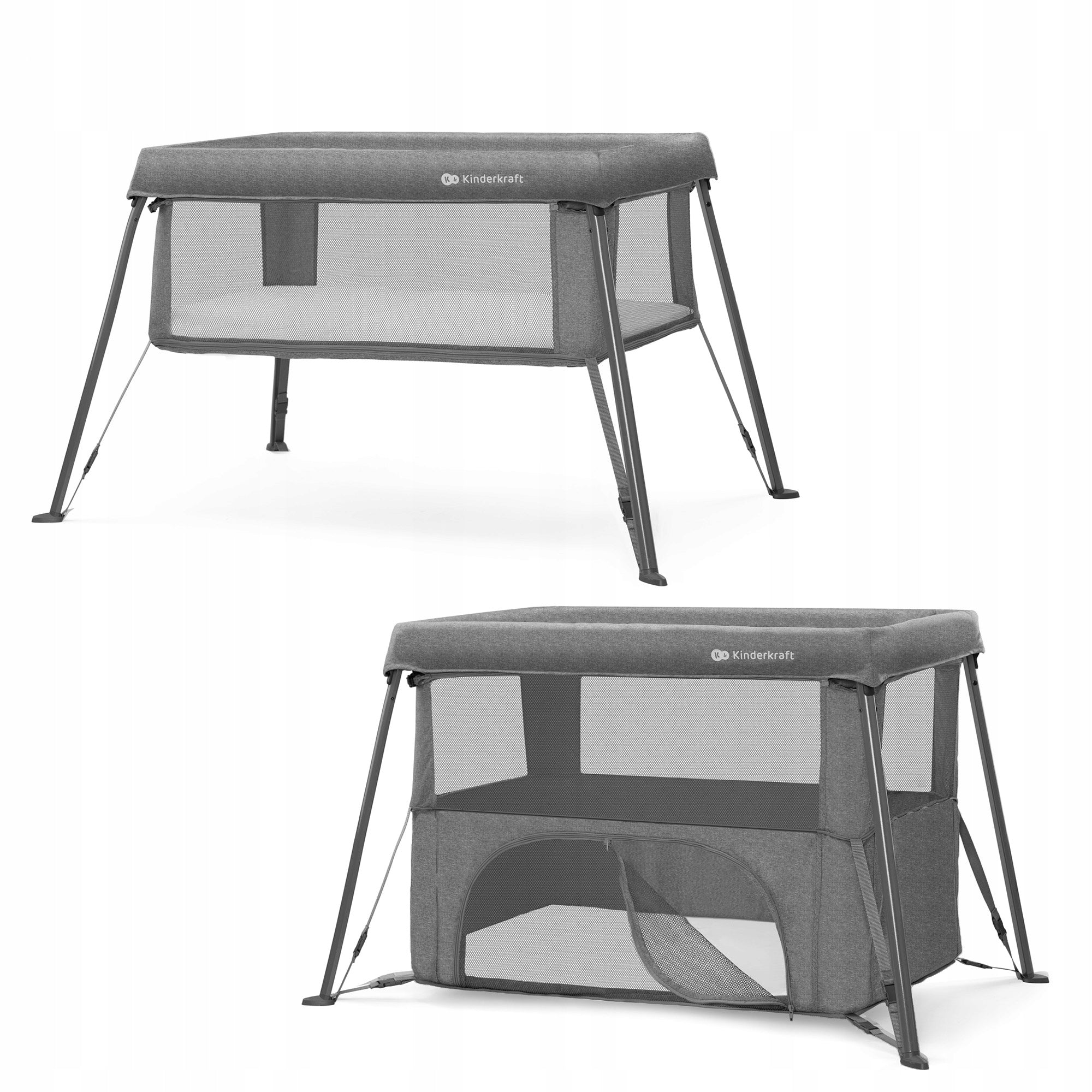 Kindekraft travel cot playpen 2in1 CAMI grey