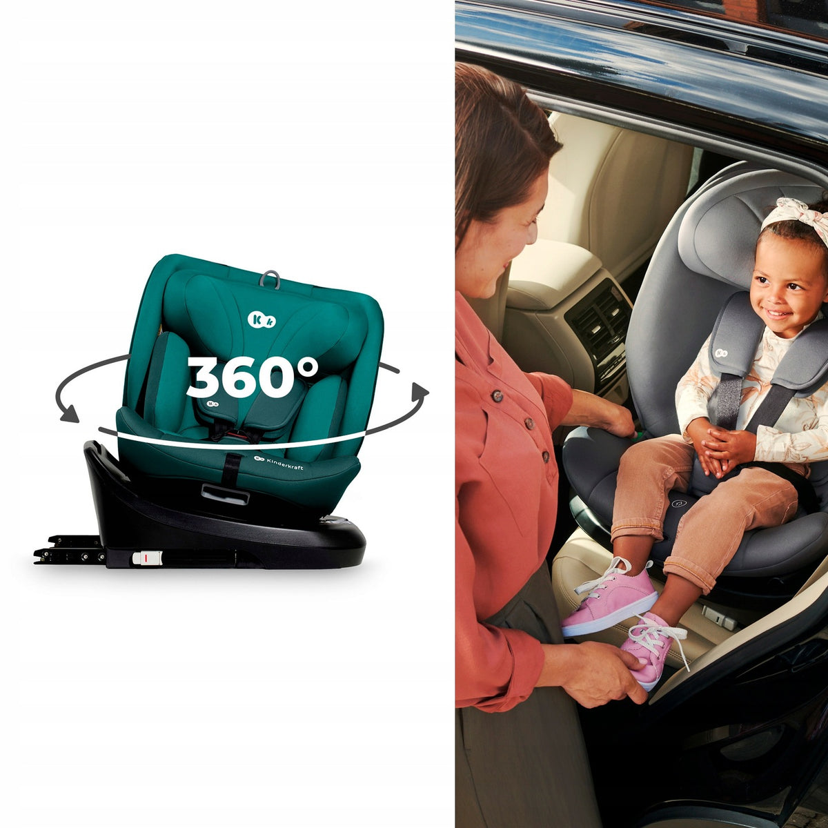 Kinderkraft Car seat 40-150 cm 0-36kg i-Size swivel 360 I-GROW Brand Kinderkraft
