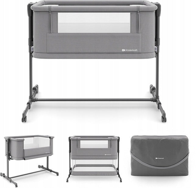 Kinderkraft Nestee Grow 2 - baby cot 3in1 | Dark Grey