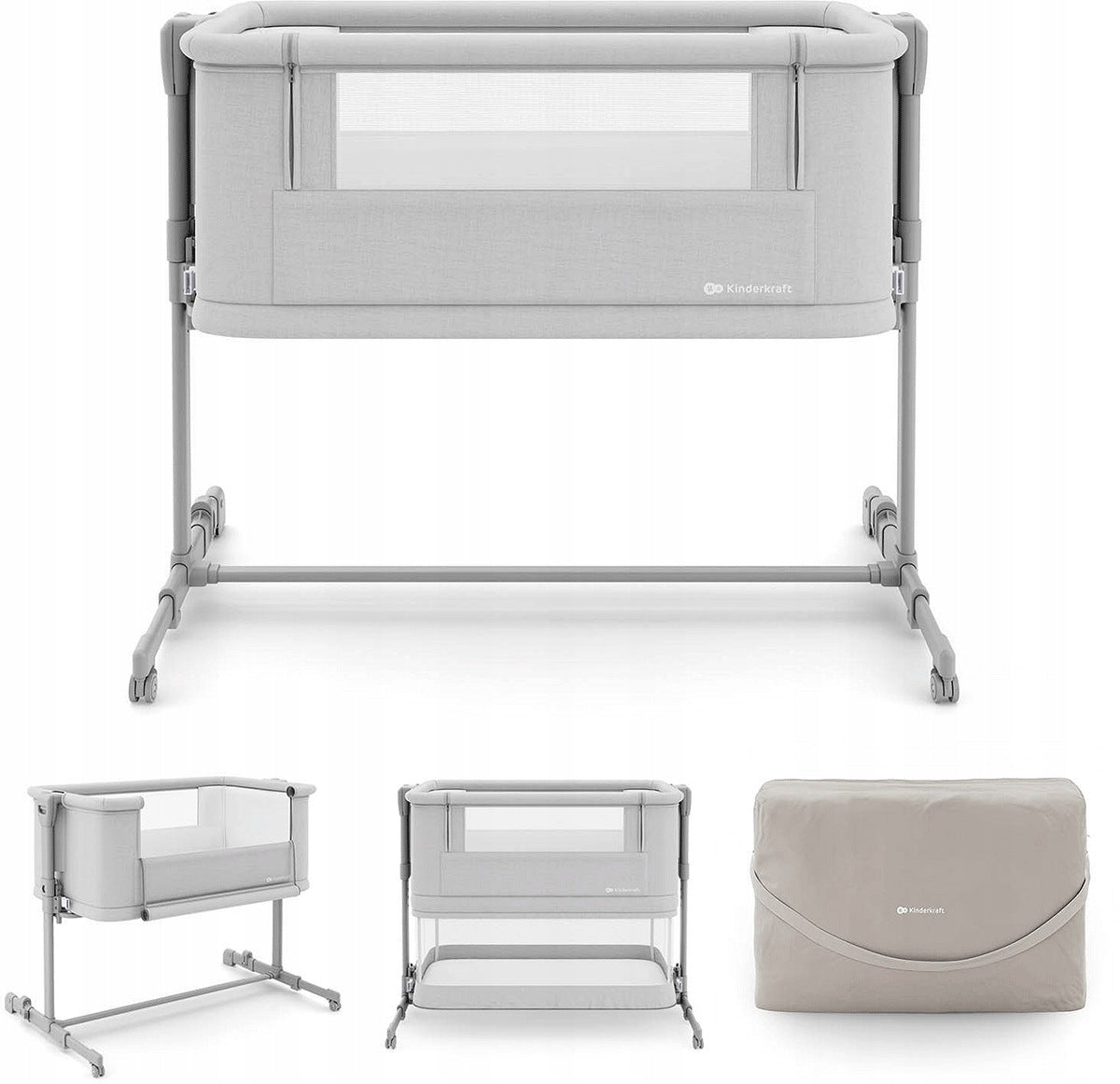 Kinderkraft Nestee Grow 2 - baby cot 3in1 | Light Grey Brand Kinderkraft