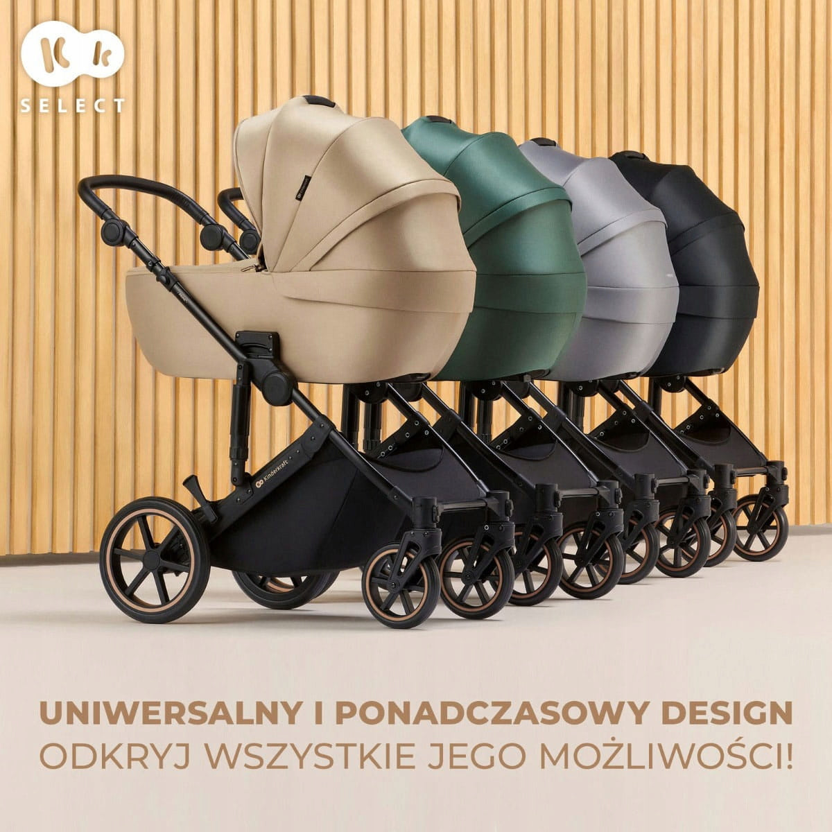 Kinderkraft Prime 2 Pro Baby Stroller 3in1 Set With Mink Pro Seat Manufacturer code KSPRIM02BEG300I