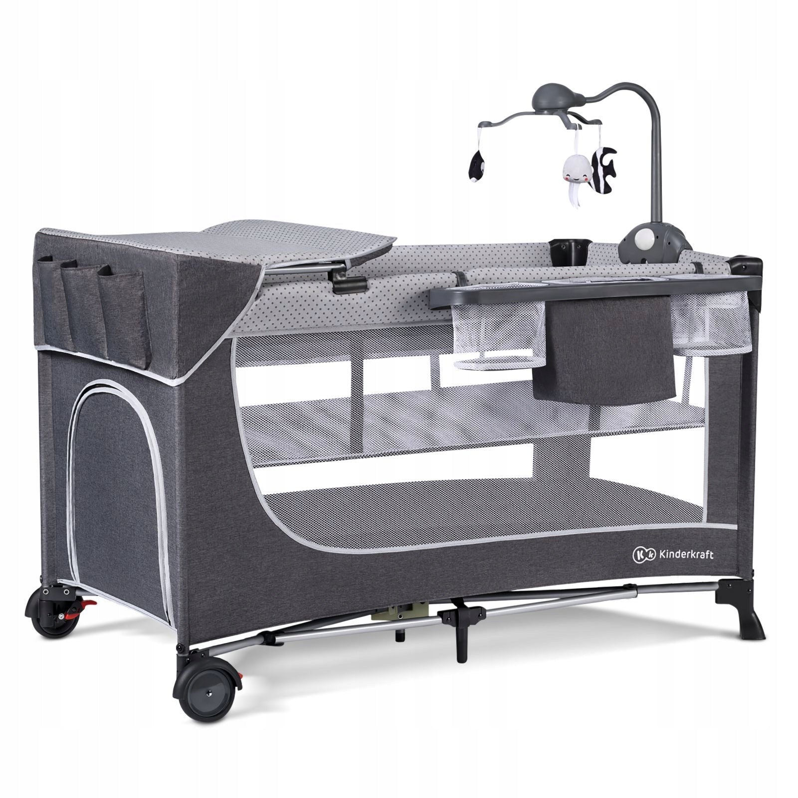 Kinderkraft Travel cot with accessories Leody grey