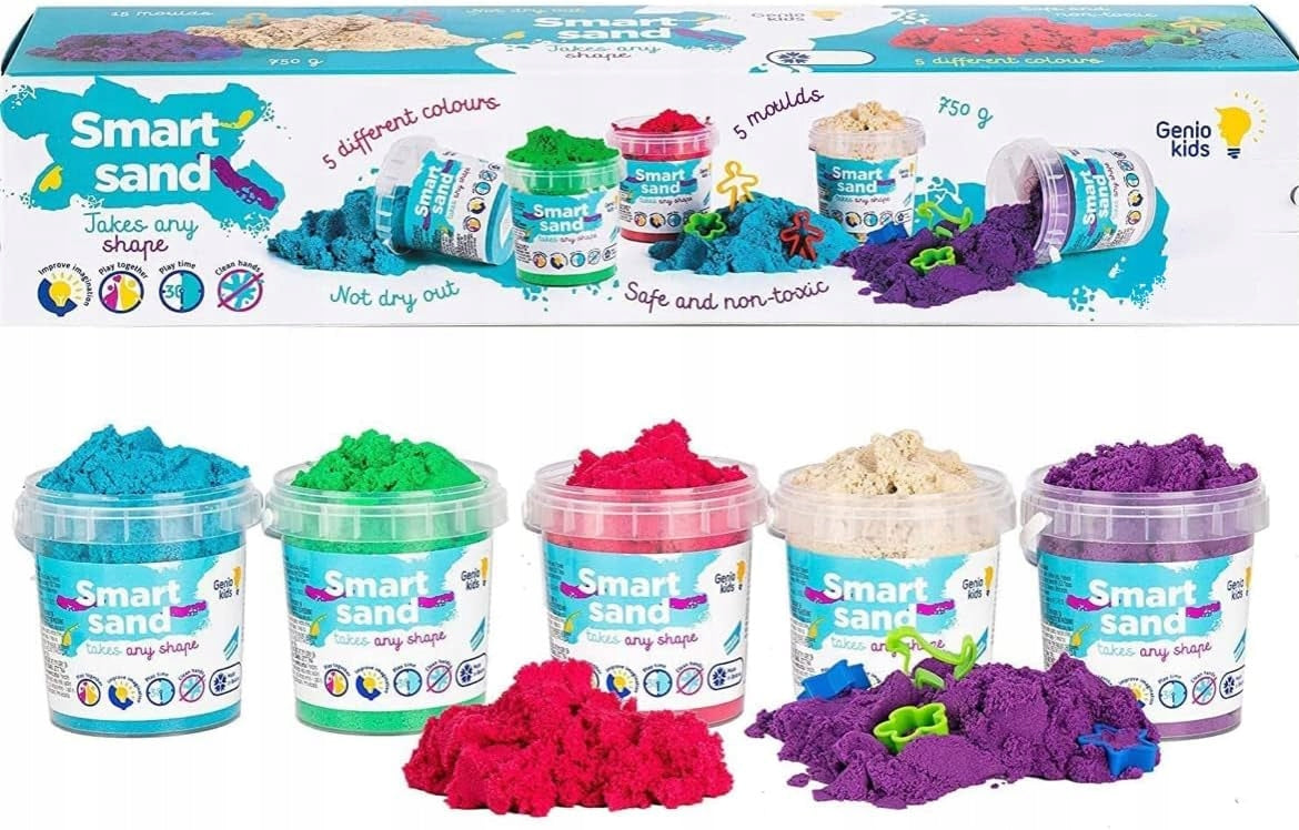 Kinetic Sand Set 750 g GENIO KIDS + Kinetic Sand Moulds