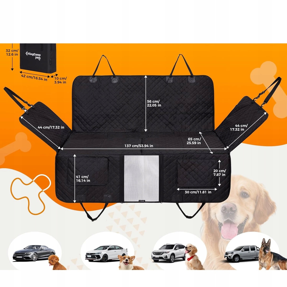 KingCamp Dog Car Seat Cover with Hard Bottom Brand KingCamp