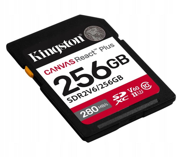 Kingston 256GB SDXC Canvas React Plus UHS II V60 4K SD card Card capacity 256 GB