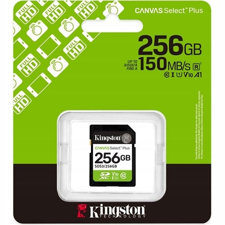 Kingston Canvas Select Plus Gen3 256GB 256GB Secure Digital SD Card