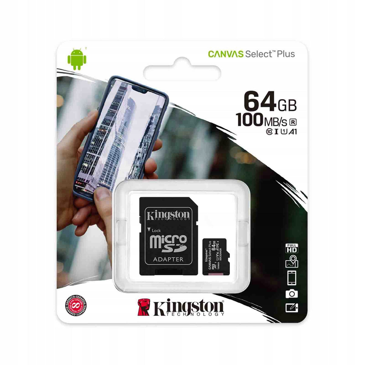 Kingston SDCS2/64GB Memory Card Canvas Plus 64GB microSDXC 100MB/s