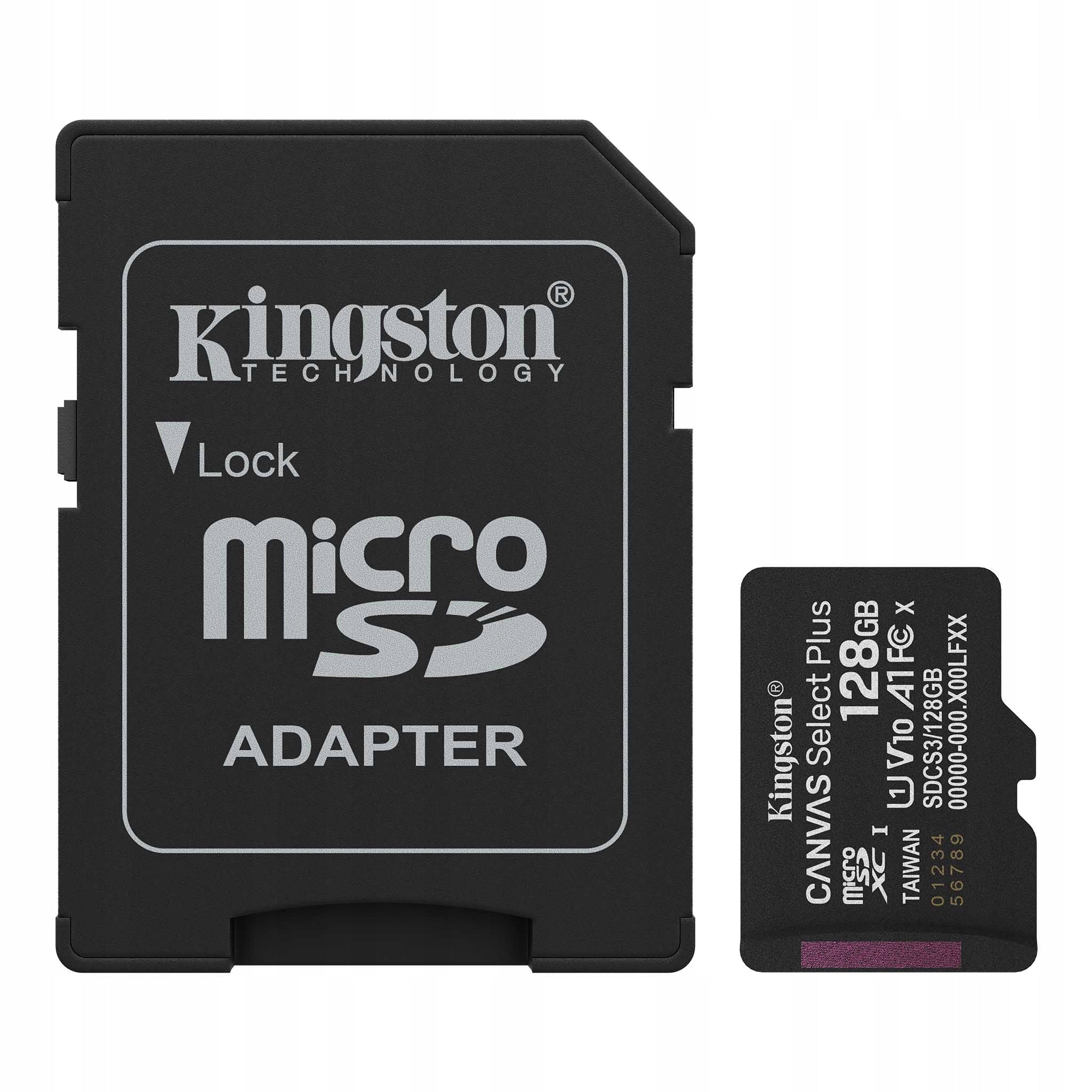 Kingston SDCS3/128GB Memory Card Canvas Plus 128GB microSDXC 150MB/s Packaging status original