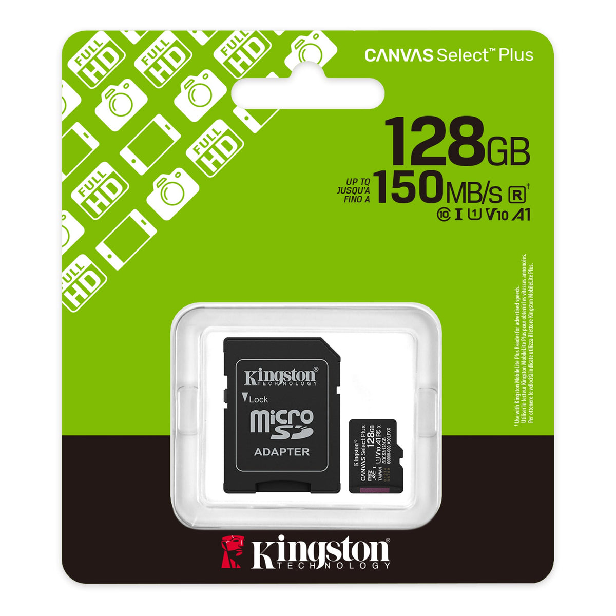 Kingston SDCS3/128GB Memory Card Canvas Plus 128GB microSDXC 150MB/s