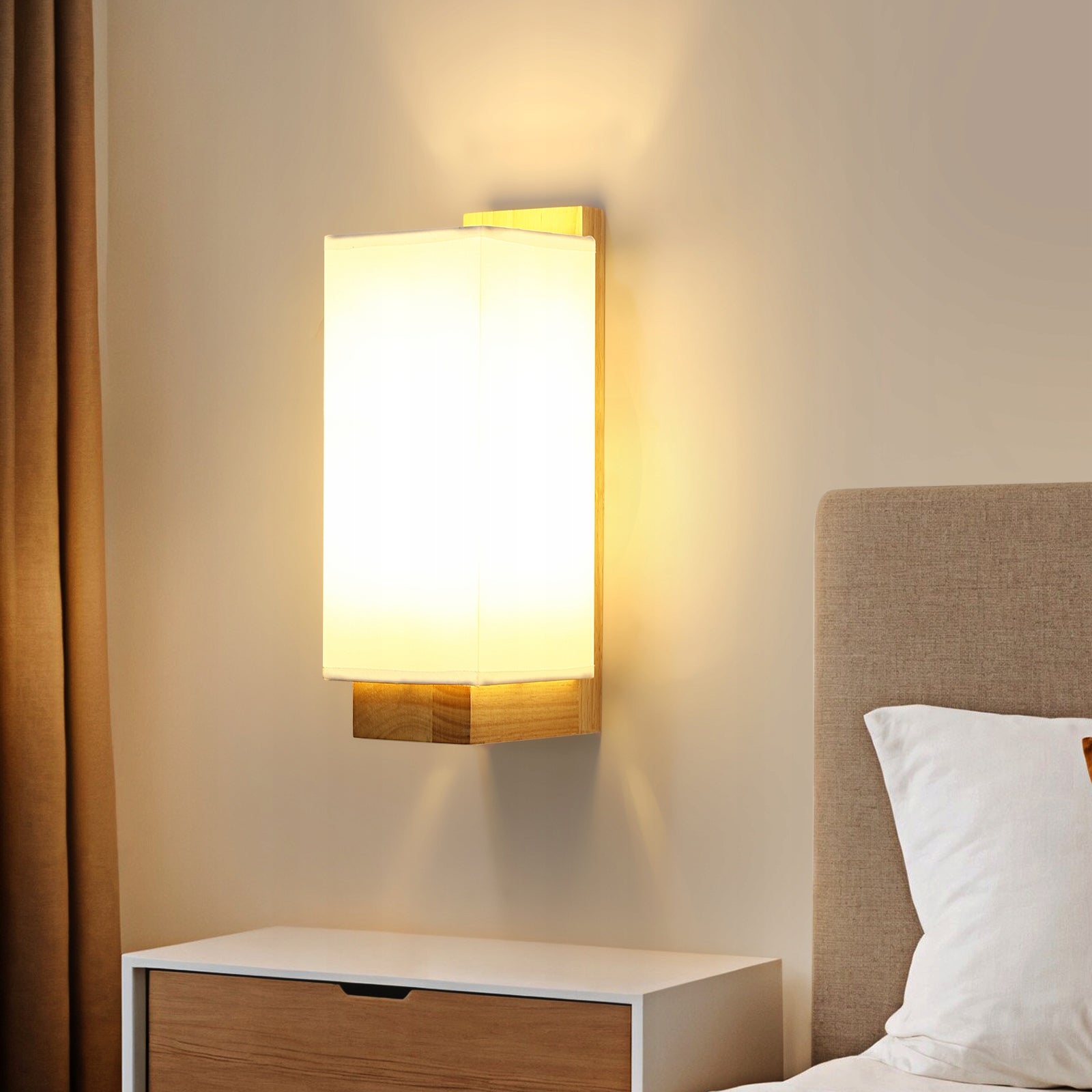 Kinkiet E27 Lampa Scienna Drewniany Prostokątny Loft Nowoczesny Do Salonu Manufacturer code CML-30934121-2