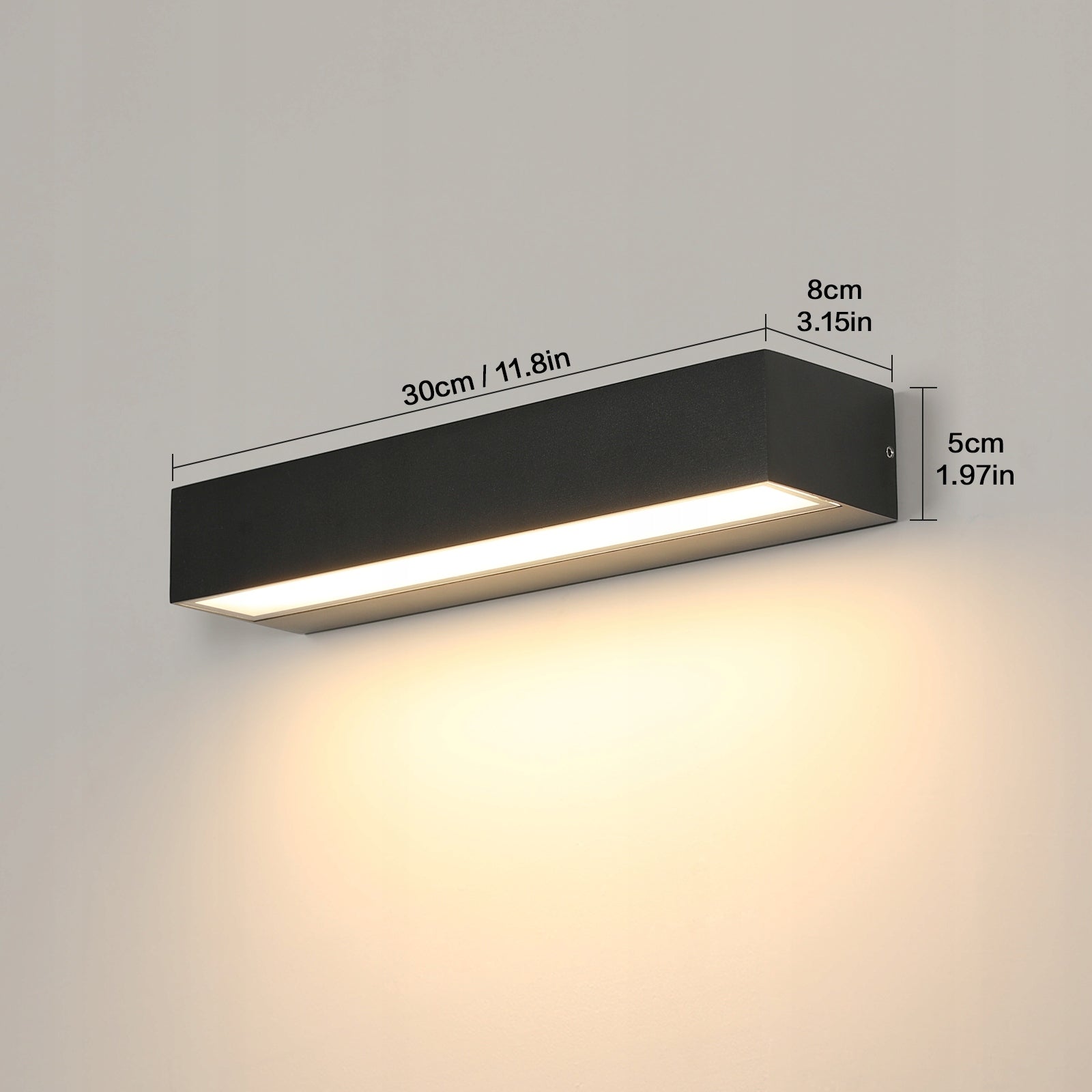 Kinkiet Scienny Lampa Led Zewnetrzny Czarny Wodoodporny 16w 3000k Ip65 Brand Tealight