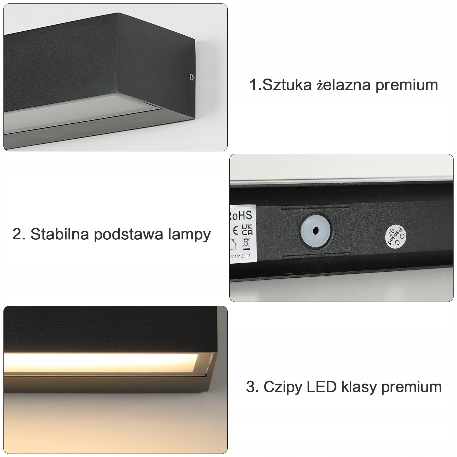 Kinkiet Scienny Lampa Led Zewnetrzny Czarny Wodoodporny 16w 3000k Ip65 Collection KINKIET ZEWNETRZNY