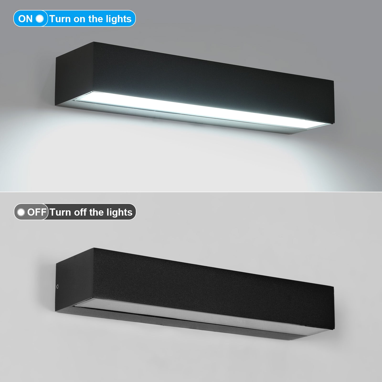 Kinkiet Scienny Lampa Led Zewnetrzny Czarny Wodoodporny 16w 6500k IP65 Packaging status original