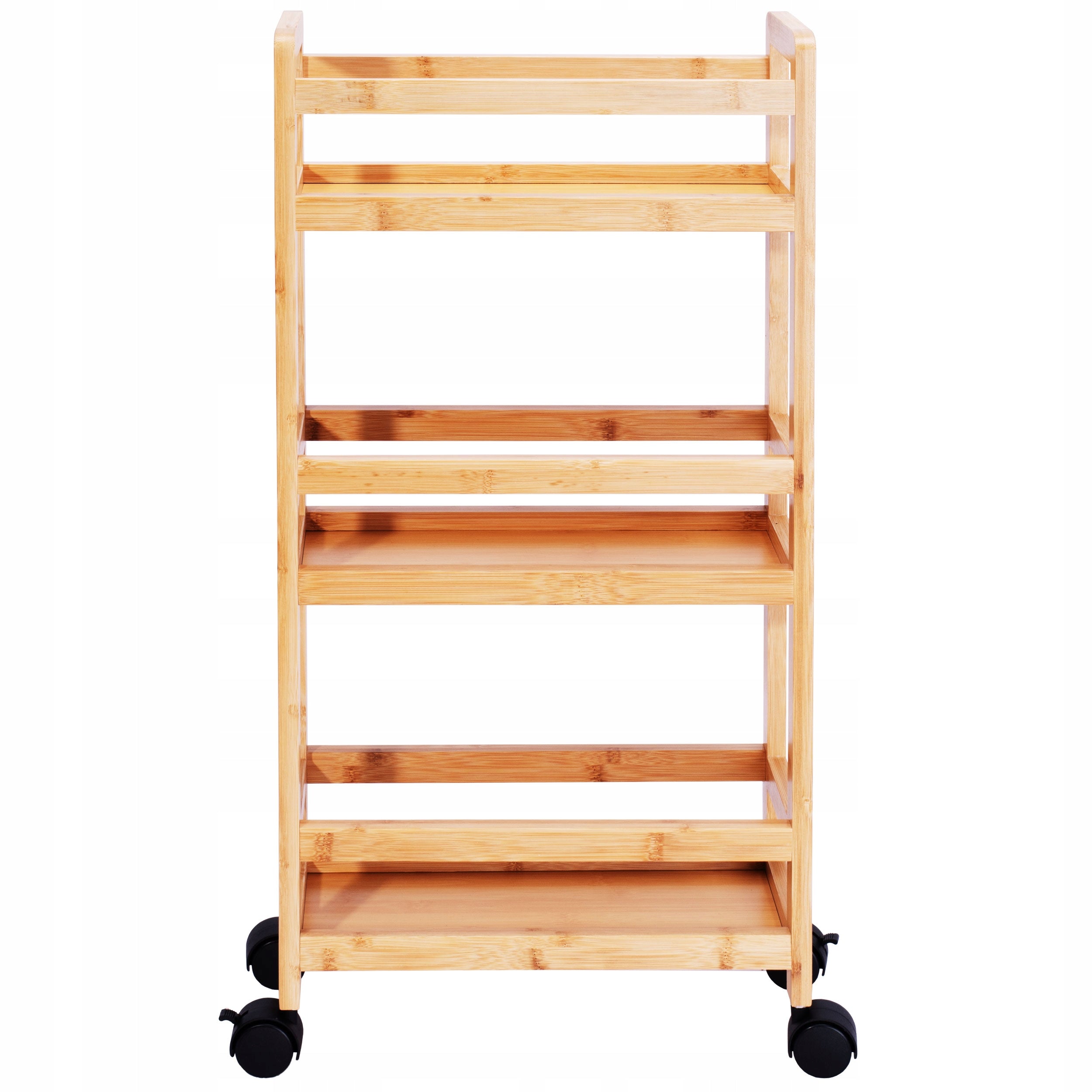 Kitchen Bathroom Shelving Unit On Wheels Bamboo Wooden Narrow Cabinet Bronze Manufacturer code 3 poziomy półki do łazienki kuchni mobilny
