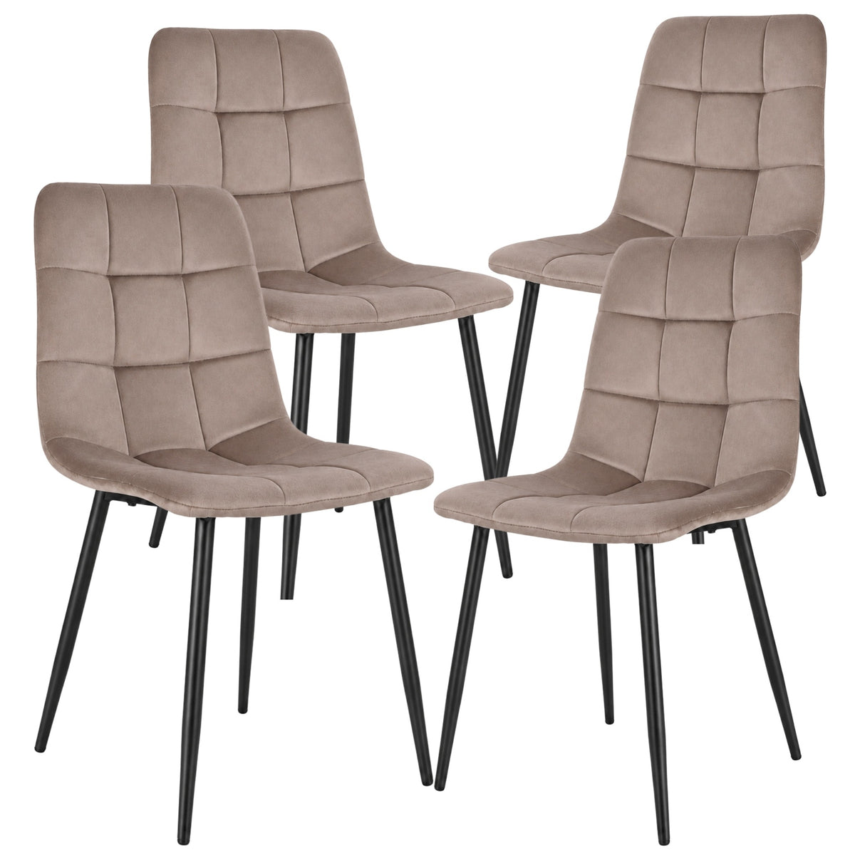 Kitchen Dining Chairs Living Room Taupe 4pcs Stable Upholstered Chair