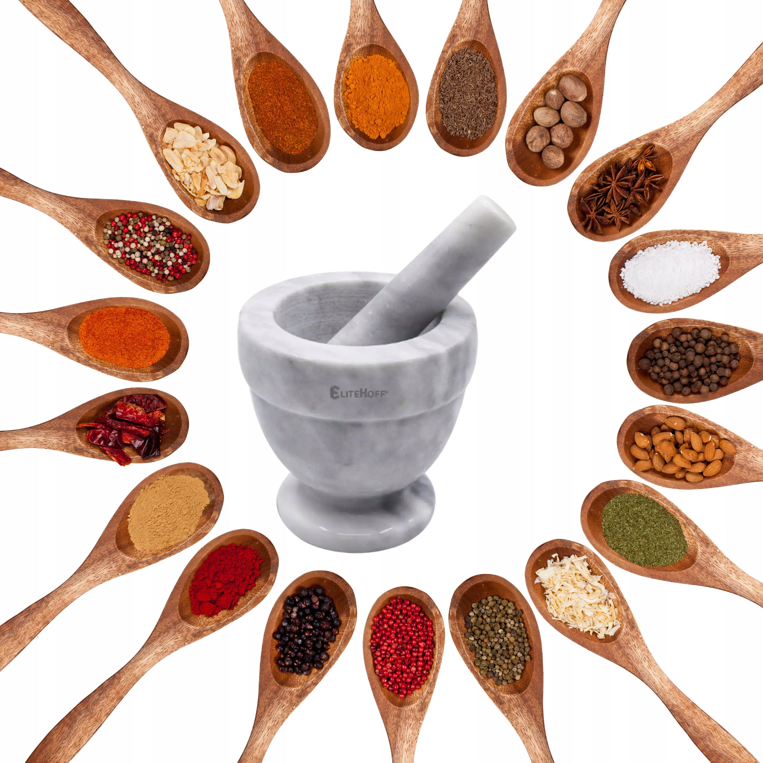 Kitchen Medicine Spice Mortar Large Mortar with GRANITE Pestle Manufacturer code E6253
