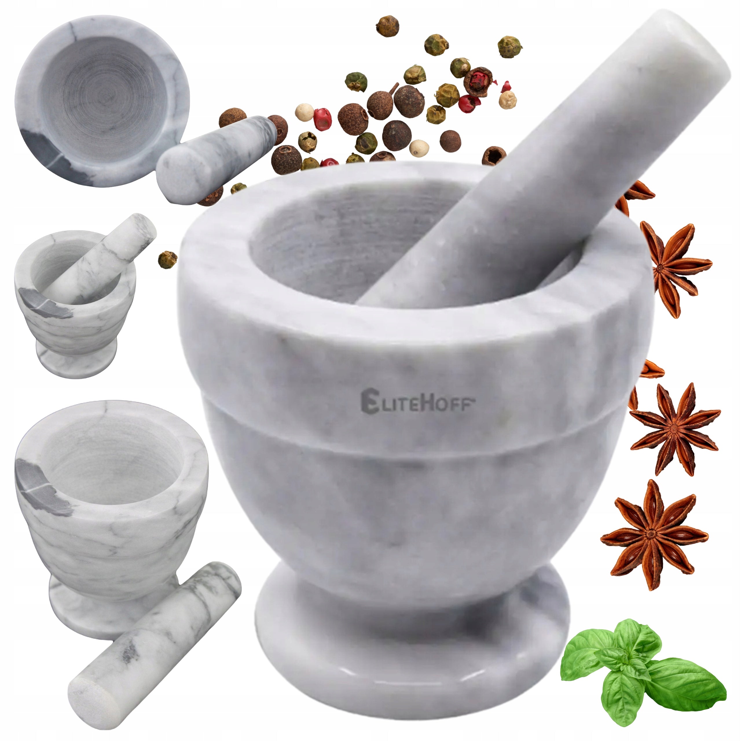 Kitchen Medicine Spice Mortar Large Mortar with GRANITE Pestle