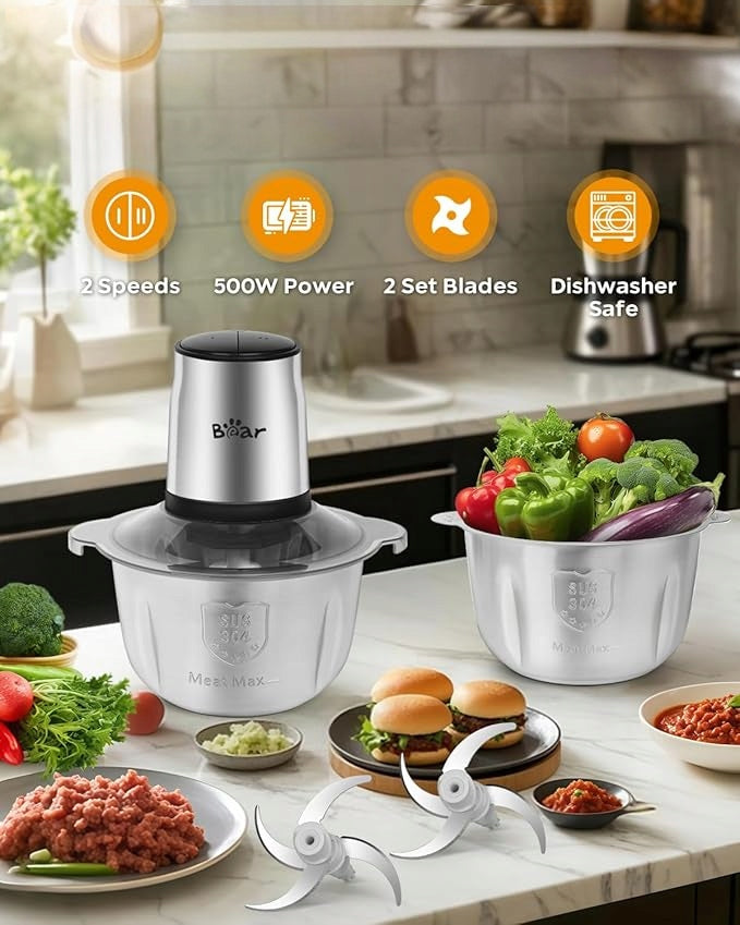 Kitchen Shredder BEAR 500W 2x1,8L Incisor 2 Gears BPA Free Manufacturer code Bear