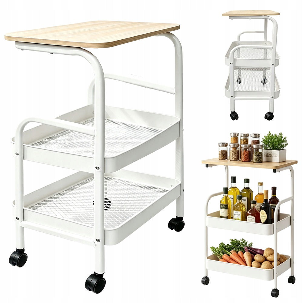 Kitchen Trolley on Wheels Mobile Cabinet Bookcase Portable Waiter Trolley