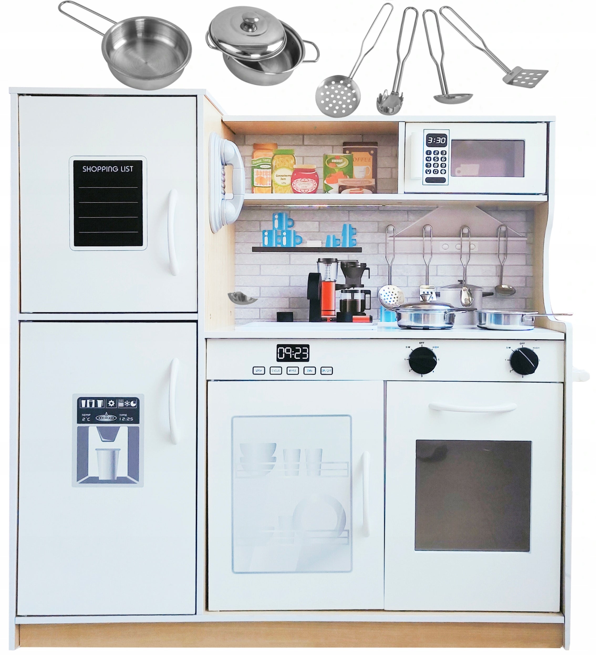 Kitchen Wooden for Children Large Stove + Pots Accessories LED Light EAN (GTIN) 5903957749266