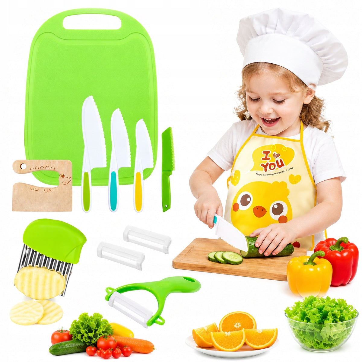 Kitchen knives for children – safe set of 9pcs, for learning