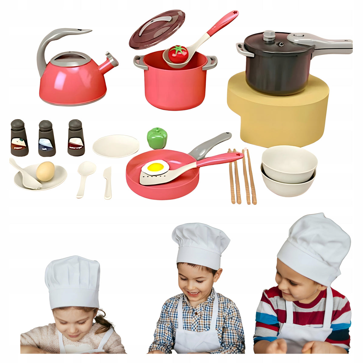 Kitchen set FOR CHILDREN toy dishes spices tableware LARGE SET Manufacturer code naczynia kuchenne dla dziewczynek różowe