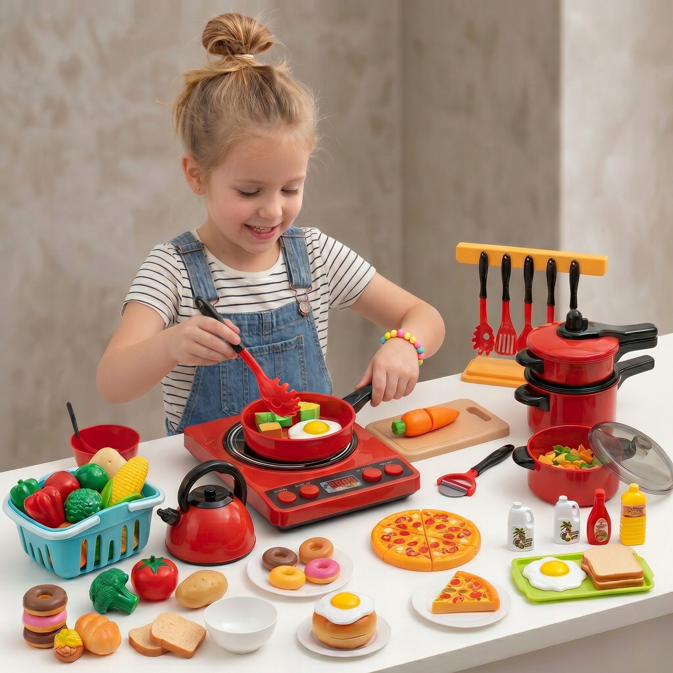 Kitchen set of kitchen accessories for children 93 el. induction vegetables 3+ Manufacturer code kuchnia dla dzieci na dzień dziecka 93 el.