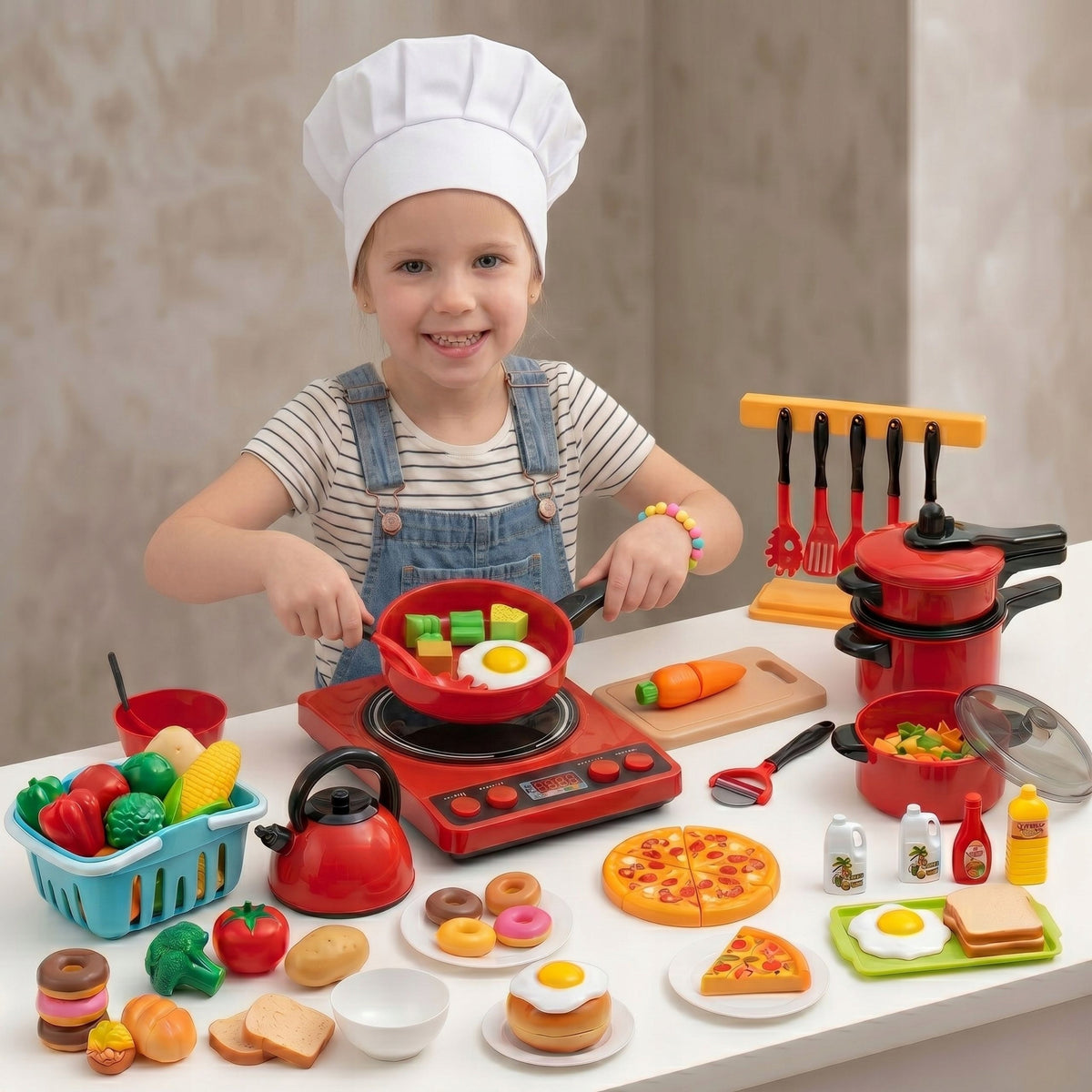 Kitchen set of kitchen accessories for children 93 el. induction vegetables 3+ Packaging status original