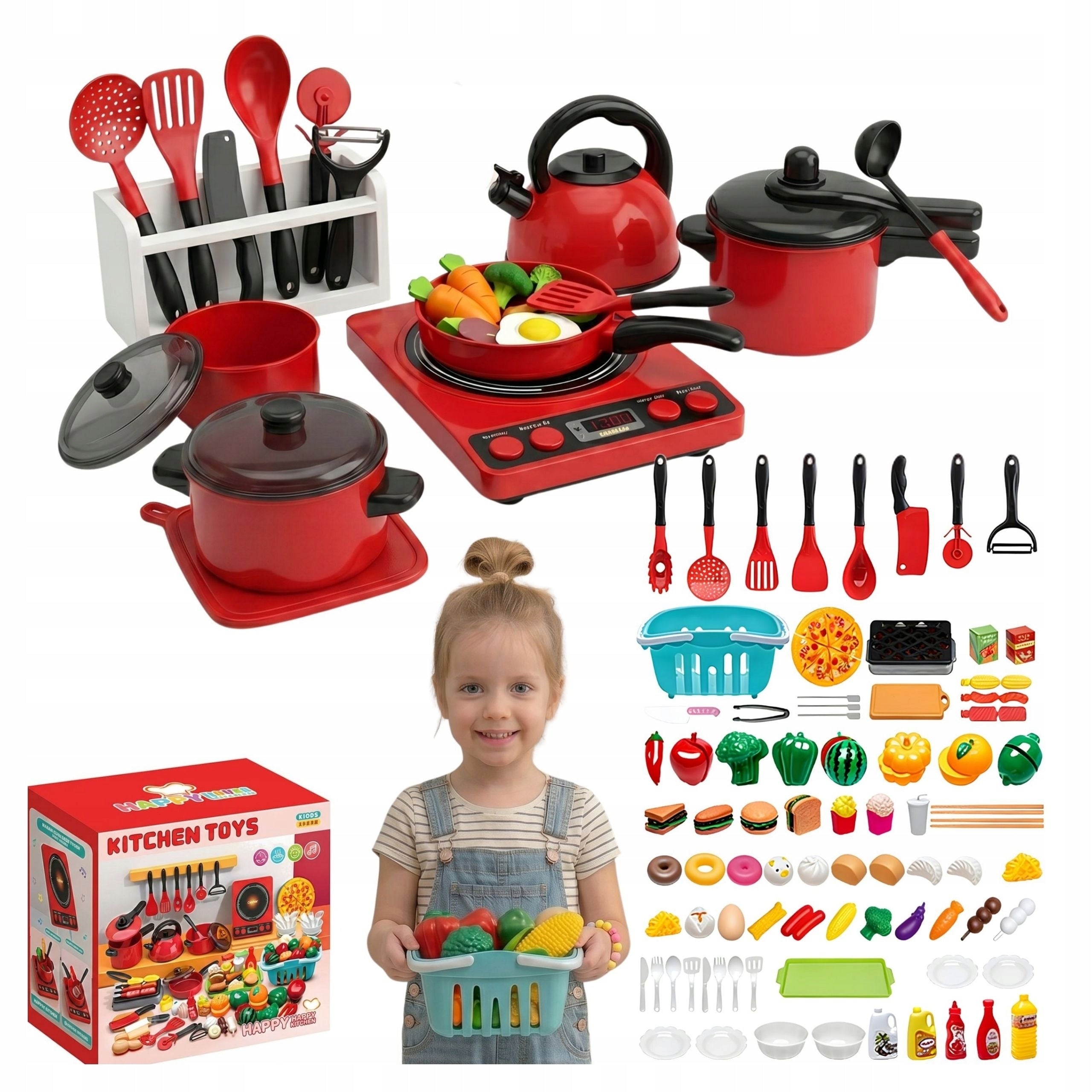 Kitchen set of kitchen accessories for children 93 el. induction vegetables 3+