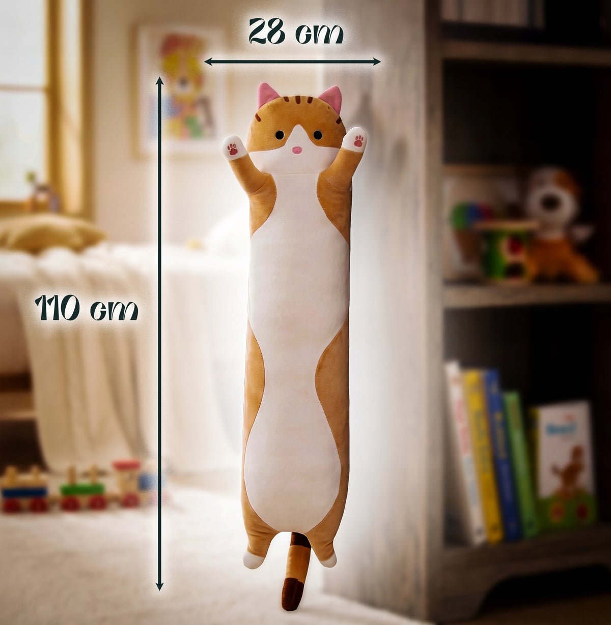 Kitten Cat Plush Toy Mega Long Pillow Soft Toy For Children 110cm XXXL Packaging status original