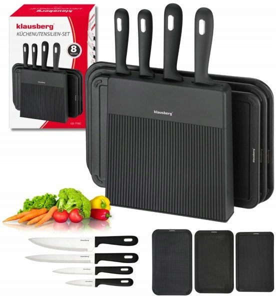 Klausberg SET OF KNIVES AND KITCHEN BOARDS IN STAND KB-7980