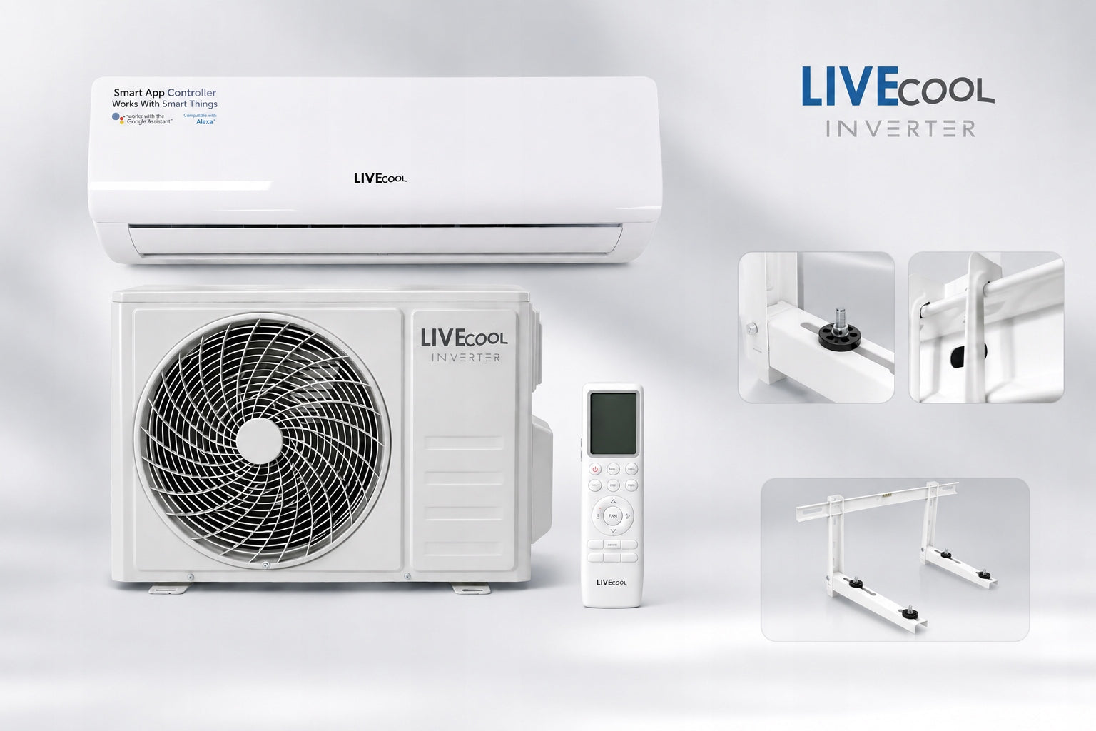 Klimatizácia LIVEcool s výkonom 3,5 kW vrátane nástennej konzoly a potrubia