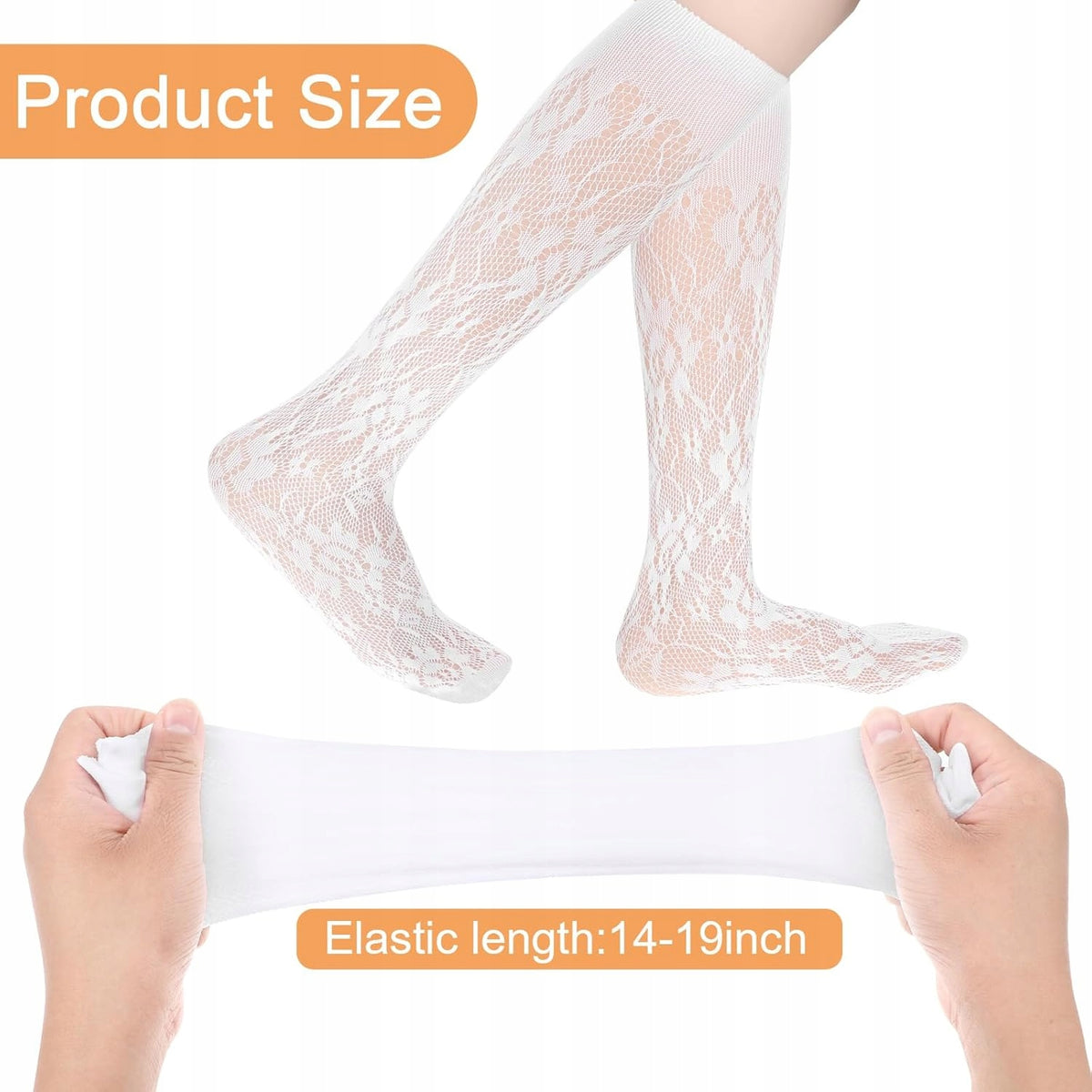 Knee high socks 6 pairs women lace black white thin openwork Brand no brand
