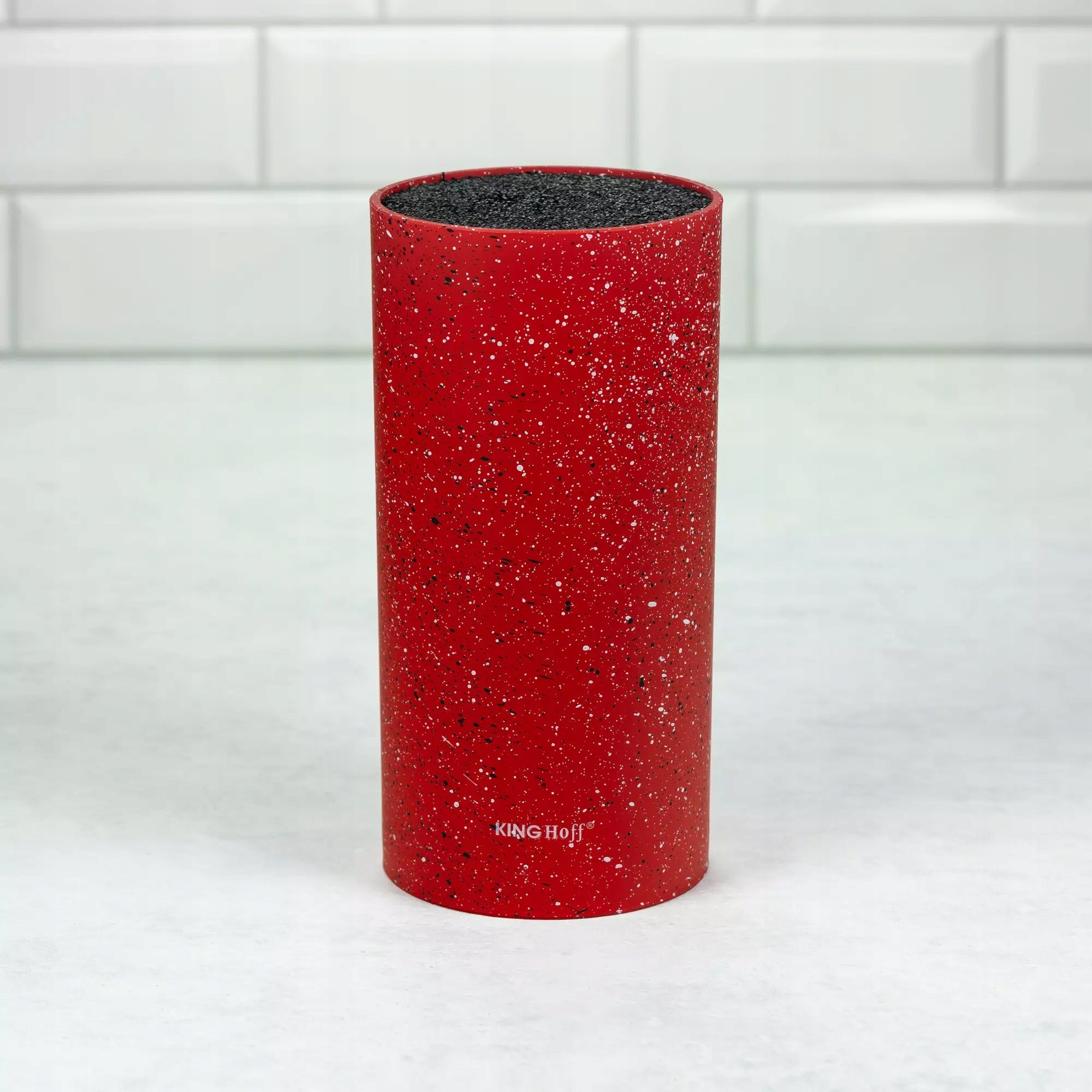 Knife block 11x22cm, red marble KingHoff Product height 22 cm