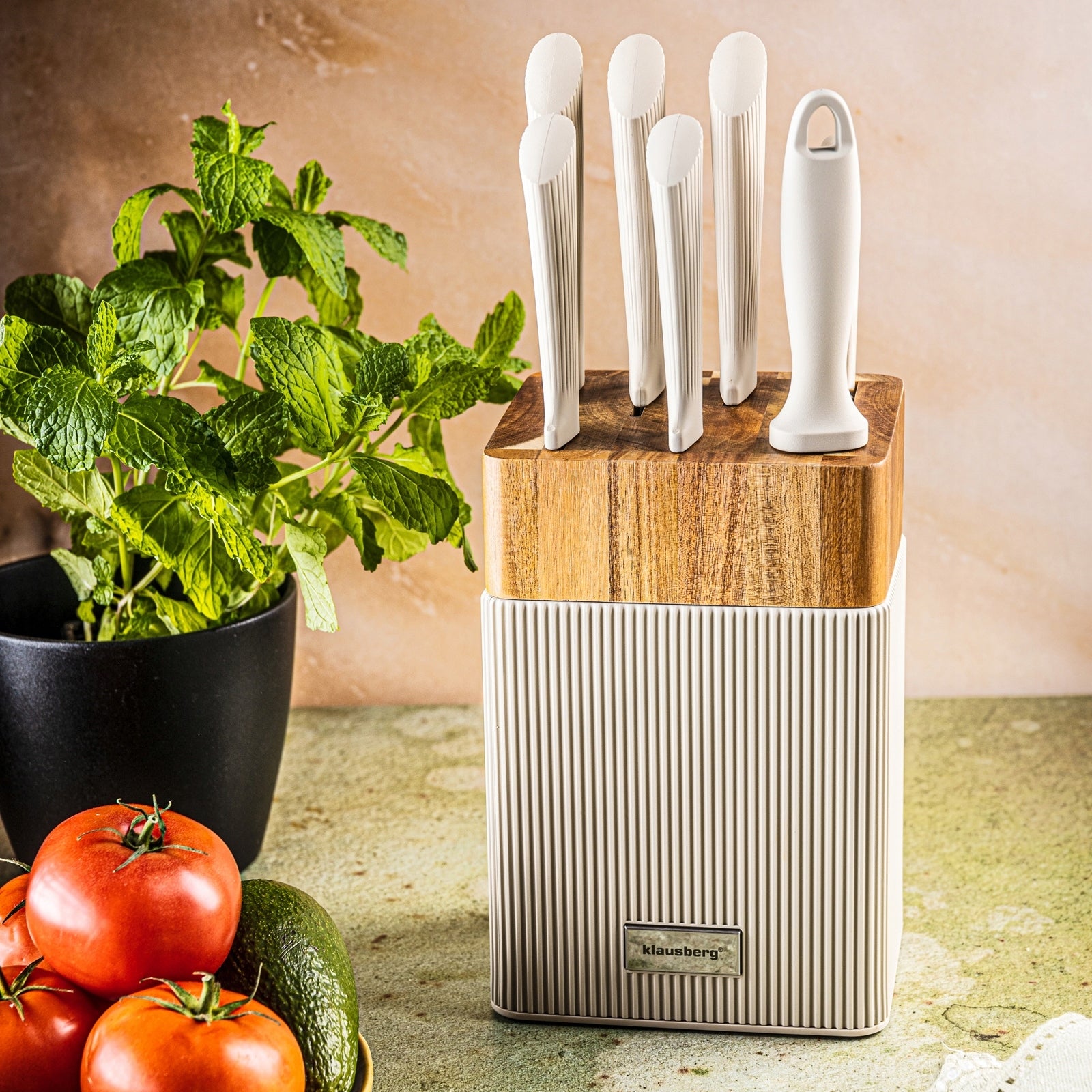 Knife set 8 el. stand acacia + sharpener + scissors KLAUSBERG KB-7984 EAN (GTIN) 5908287279841