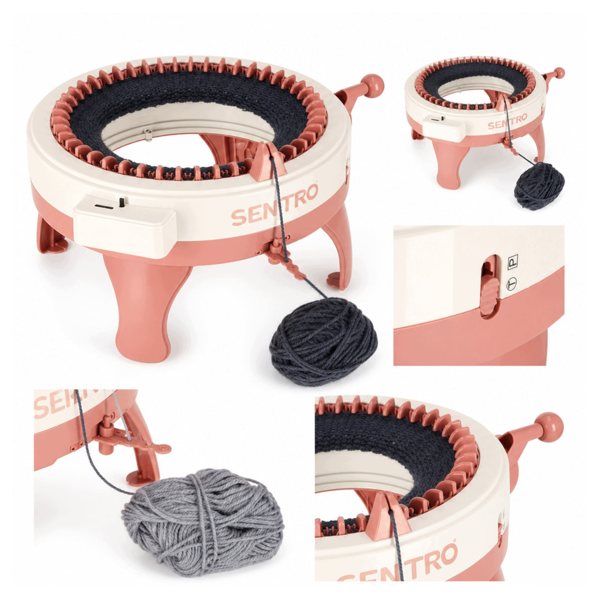 Knitting Machine Loom 48-Needle Round + 4 Colorful Yarn Balls