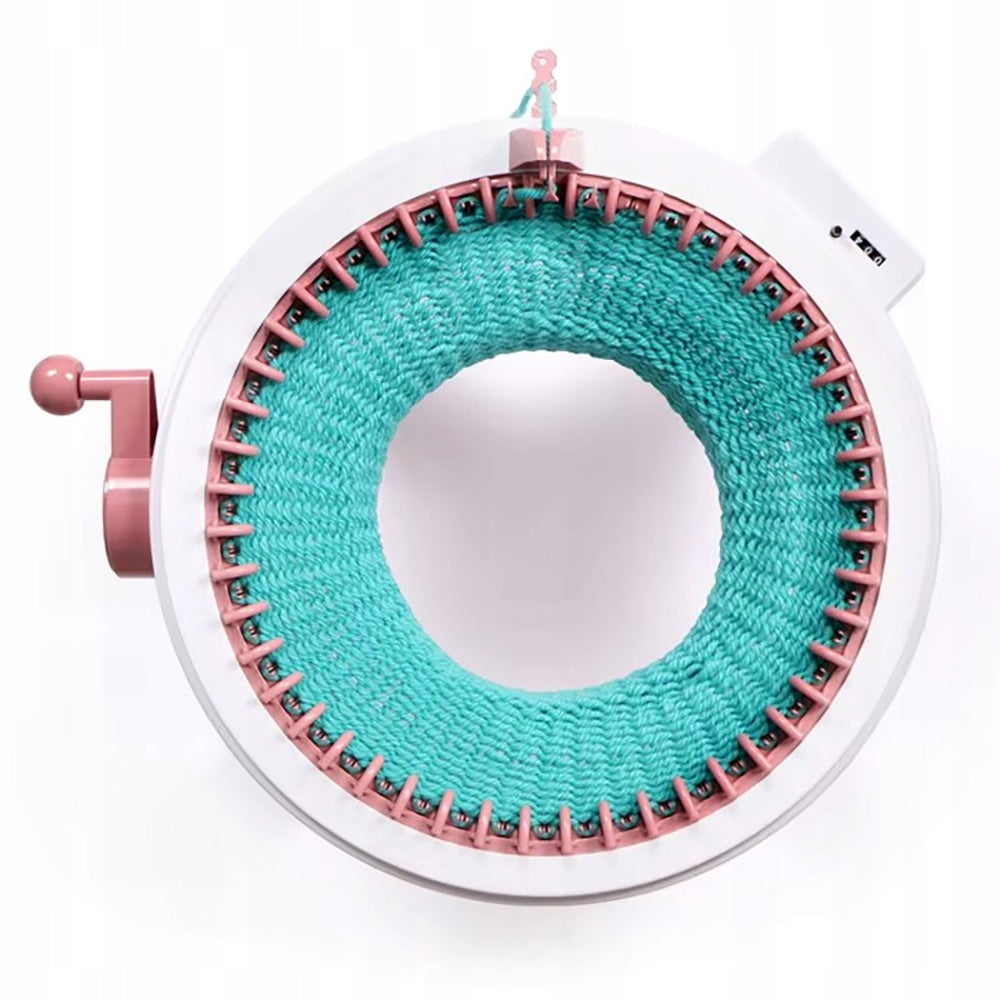 Knitting machine for knitting weaving spindle 48 needles Dominant color white
