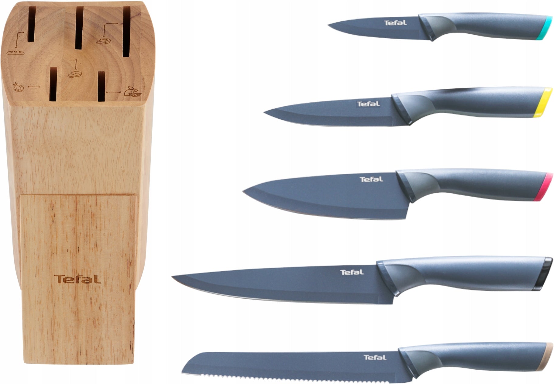 Knives in block TEFAL Fresh Kitchen 6el steel
