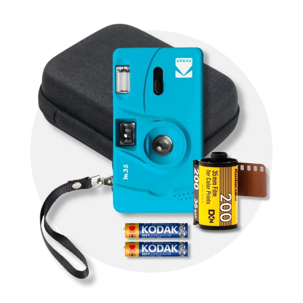 Kodak M35 35mm Color Set BLUE (sada fotoaparátu, filmu, brašny)