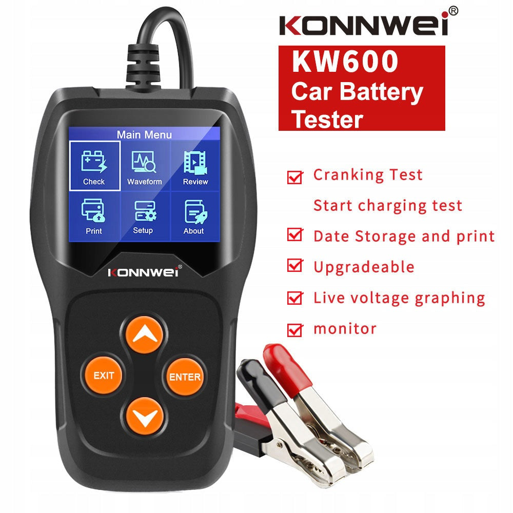 Konnwei KW600 Battery Tester 12V Car Battery Diagnostics Manufacturer code KW600