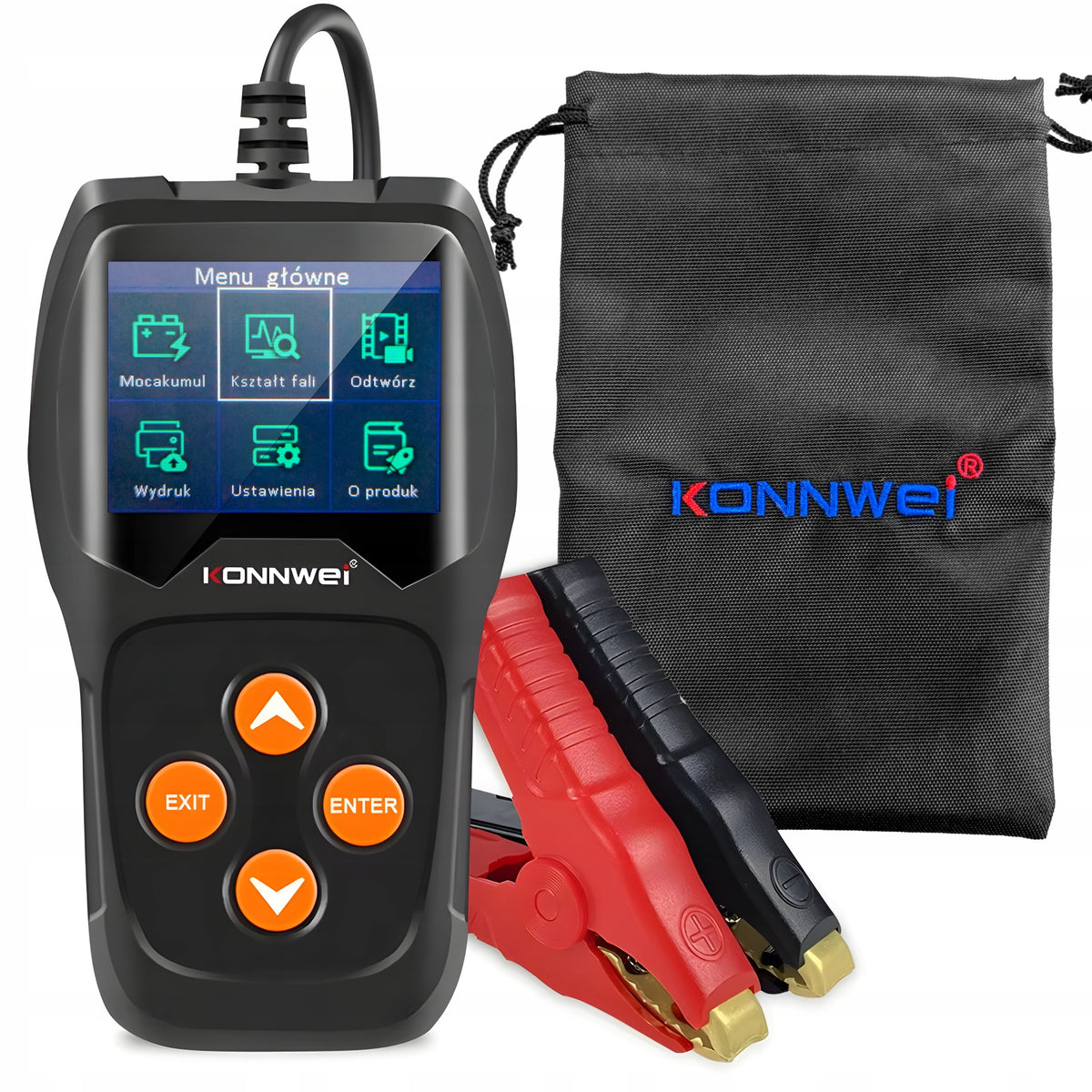 Konnwei KW600 LCD Battery Tester Digital Meter 6V 12V Polish Menu